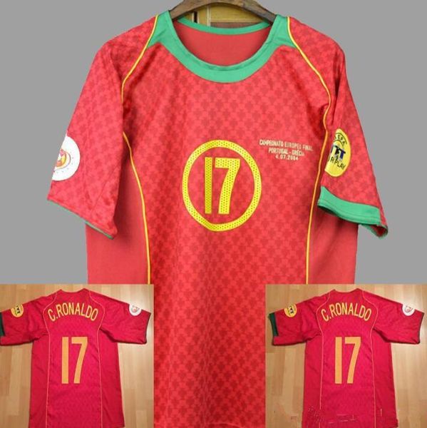 2004 PT Squadra Nazionale C.Ronaldo Figo Retro Soccer Jersey Camisas de futebol Camiseta de futbol Maglie da Calcio Vintage Classic