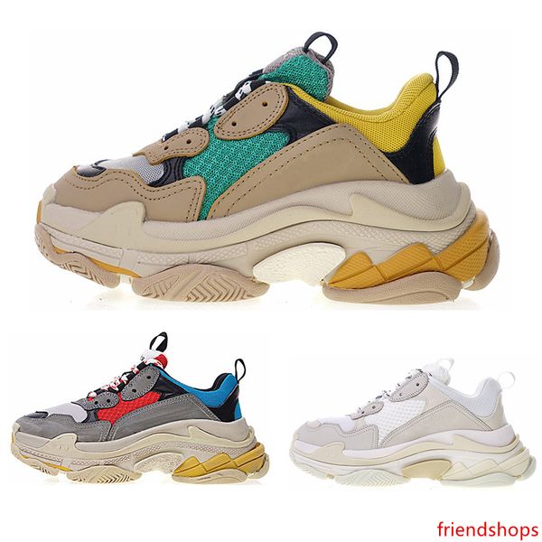 

мода париж 17fw triple-s обувь кроссовки triple s повседневная папа обувь для мужчин женщин бежевый черный спортивные теннисные туфли размер