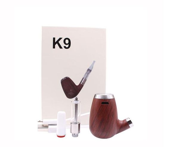 

Оригинал сигареты Kit K9 Испаритель E курительная трубка Стиль Ecigs 900mAh В. Батарея с 1,0 мл Стеклянный картридж USB зарядное устройство Vape Pen наборы