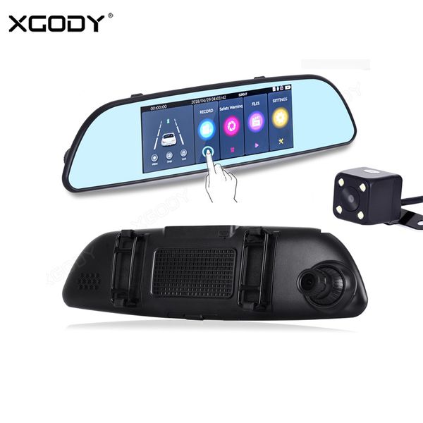 

xgody 7'' dash camera dual lens dashcam rear view camera video recorders registrator motion detecting g-sensor recording car dvr