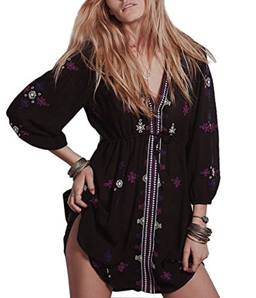 

r.vivimos women cotton half sleeve drawstring belt short dresses, Black;gray