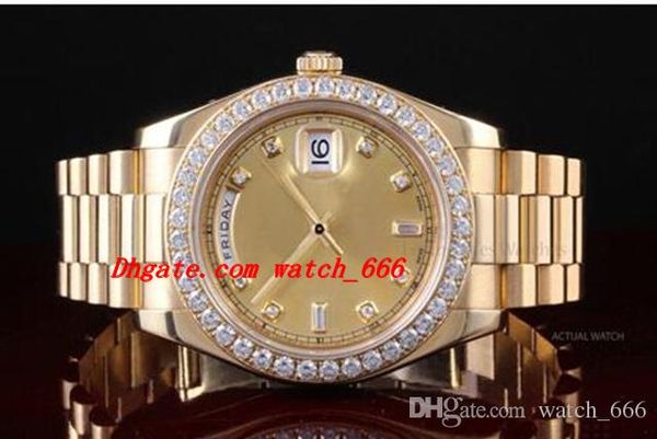 

5 стиль люкс часы мода часы 18k желтое золото 18238 218238 сс алмазный набор механические автоматические мужские часы бесплатная доставка, Slivery;brown