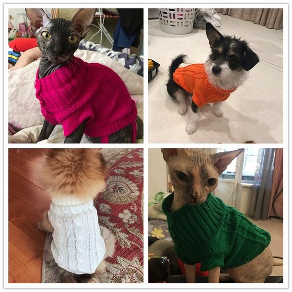 

pet dog cat одежда разминка cat вязаные свитера для кошек перемычка щенок мопс пальто одежда пуловер вязаные рубашки kitten одежда 35