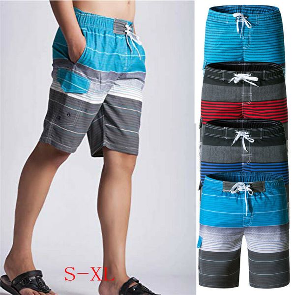 

men summer beach casual shorts 2019 new summer athletic gym sports training swimwear stripe outwear shorts s-2xl, White;black
