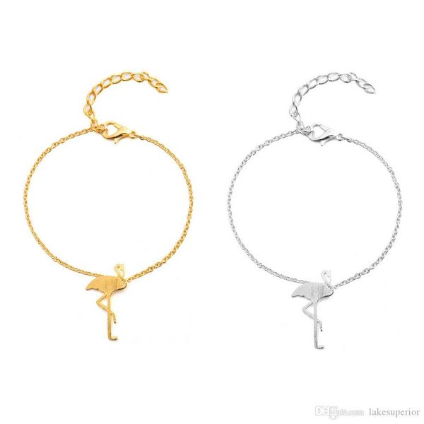 

новый flamingo подвеска регулируемая цепь браслет для женщин дамы симпатичные животные браслет ювелирных подарков аксессуары, Golden;silver