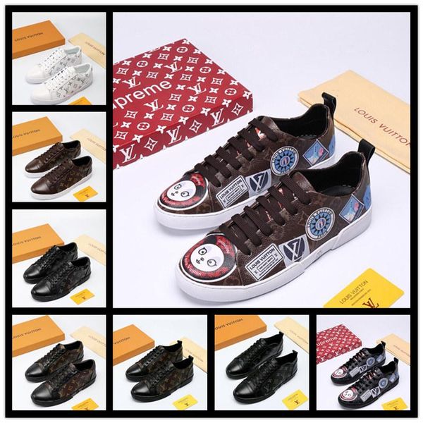 

2020 man woman casual shoes luxury designerss sneaker genuine leather mesh pointed toe race runner shoes outdoors trainers with box us5-12, Black