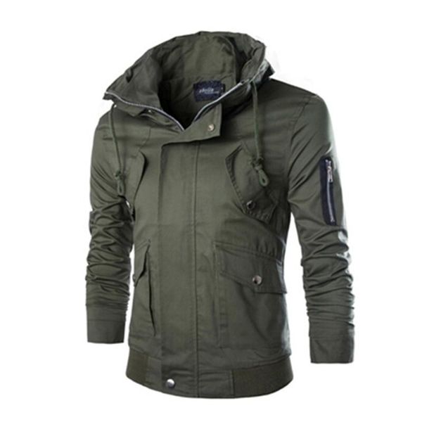 

spring autumn new style stand collar design men 's jackets black men pocket decoration jacket casual slim coat m-2xl ing, Black;brown