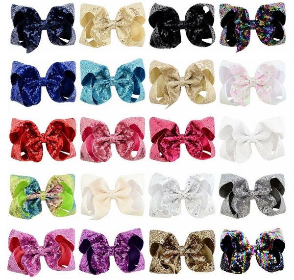 

colors girls paillette bubble flower hairpins boutique children bow hair fashion princess bow sequin bling hair clip accessories a71, Slivery;white