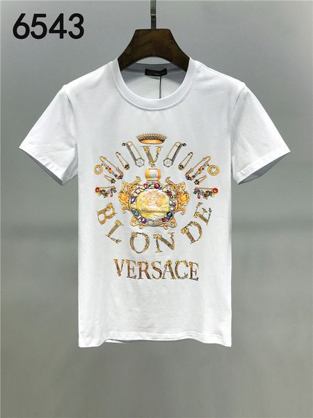 

20ss men's summer street t-shirt fashion european american design robot printing short sleeve breathable casual solid color t-shirt3