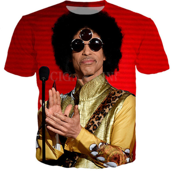 

new popular singer prince rogers nelson men women funny 3d print summer short sleeve o neck crewneck casual hop hip a20, White;black