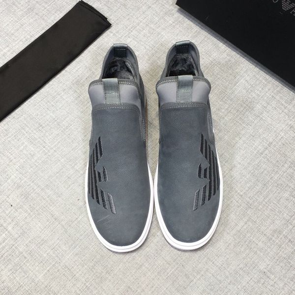 

new style high-end luxury men's casual sports shoes fashion design brand platform men's shoes without laces slip-on shoes size: 38, Black