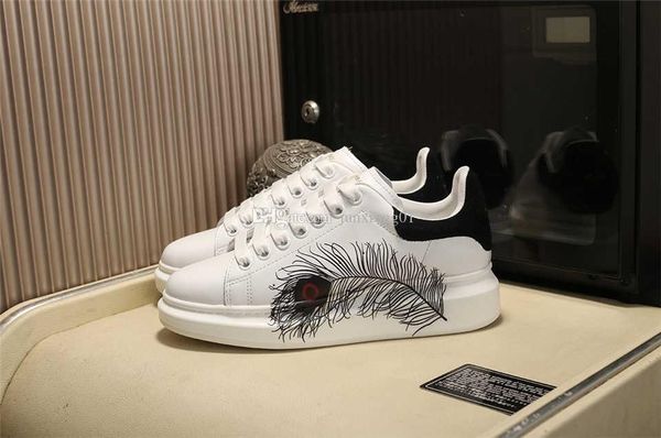 

color graffiti feather platform plate-forme luxury designer mens and womens fashion vintage designer shoes custom, Black