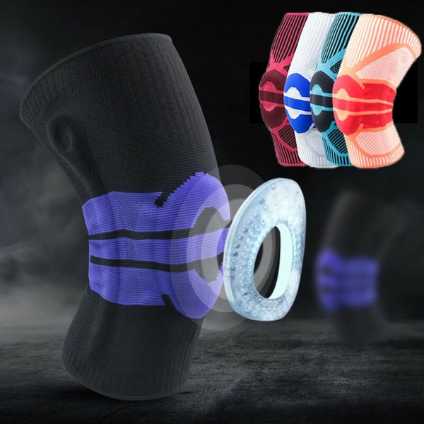 

NEW 2020 Sports High Compression Silicone Padded Knee Support Sleeve Nylon & Brace Unisex 6 Colors