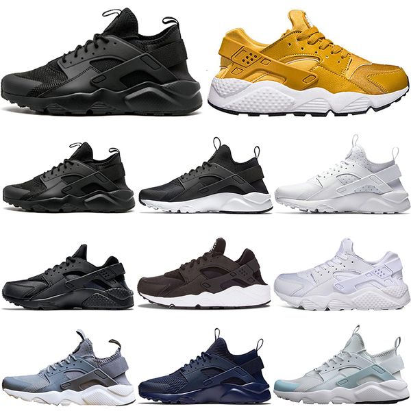 

Huarache Ultra runner 4.0 Running Shoes 4s triple Black White yellow women zapato Huaraches fashion men Sport Sneakers trainer drop shipping