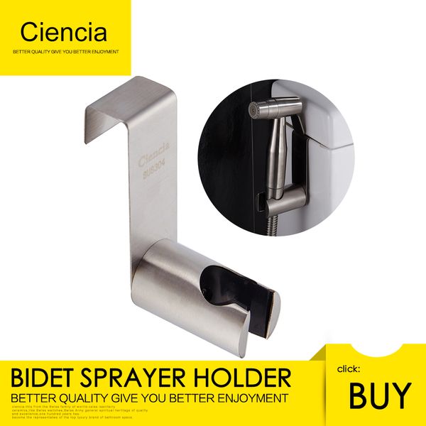 

304 stainless steel brushed nickel shattaf holder bidet sprayer holder wall mounted/ hang on toilet for washroom