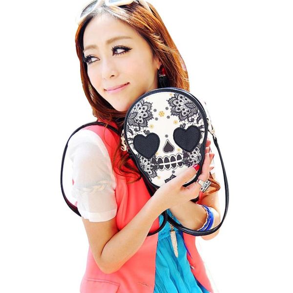 

sleeper #5001 women black skull shoulder messenger bag handbag purse ing