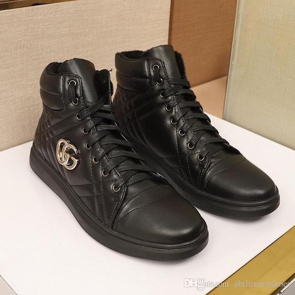 

Gvccl Men Shoes Casual Ankle Boots Winter Fashion Leather Shoes Mens Flats Lace-Up Winter High Top Top Fashion Sneakers Italy Trend Scarpe