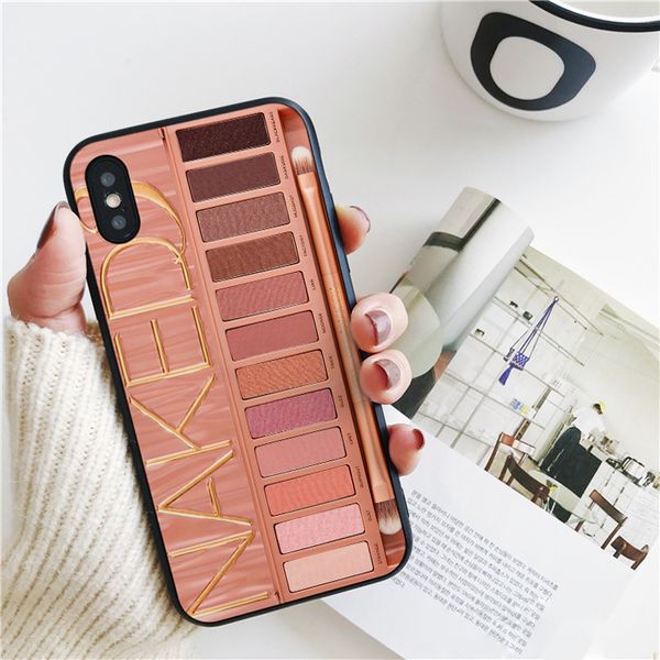 

coque luxury eye shadow box cover for iphone 11 pro xs max xr case for iphone 8 7 6s plus 5s se 5 case soft silicone cover.