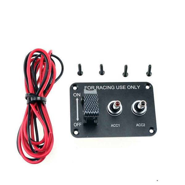 

racing 12v car 3 gang blue led toggle switch panel interior
