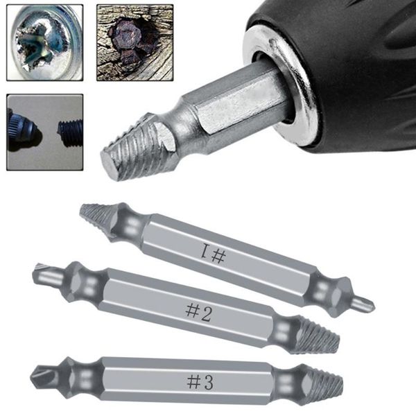 

4/5/6 pcs drill bit set broken head screw removal tool bolt screw extractor breaker double side remover stripping tool