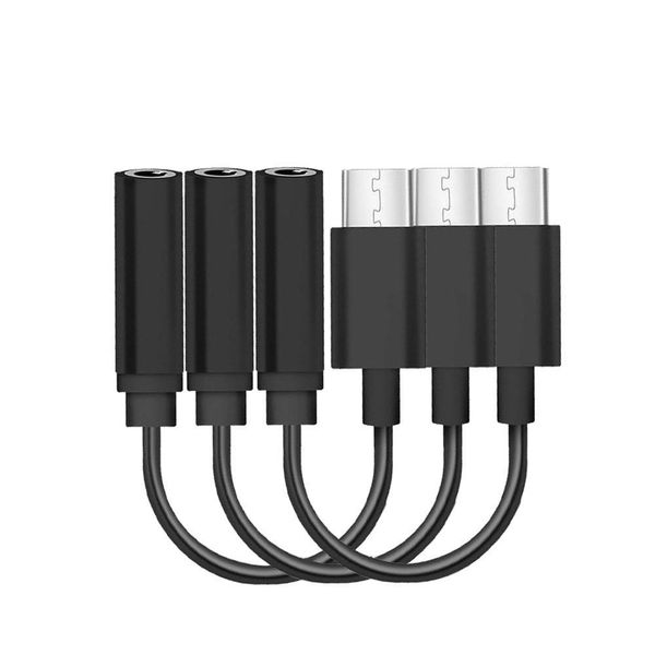

3pcs usb type c to 3.5mm earphone headphone adapter cable