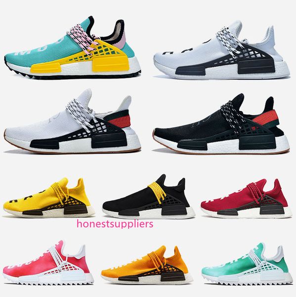 

n.m.d human race pharrell williams men women running shoes nerd black blank canvas homecoming mother mens trainer sports sneaker