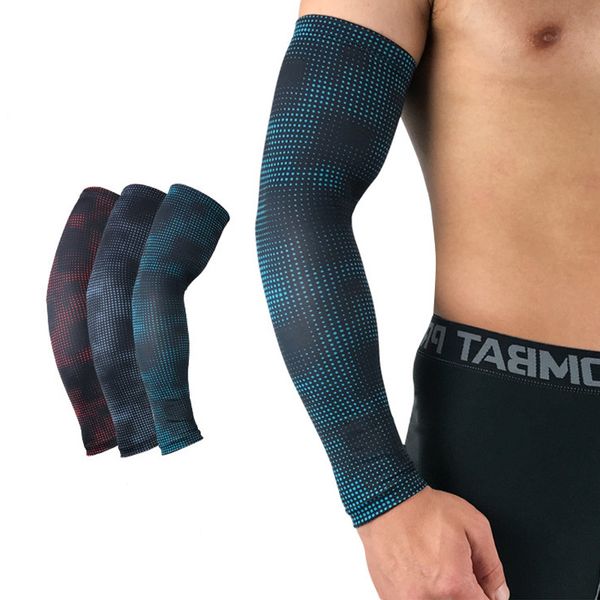 

1pc sun uv protection arm sleeve basketball volleyball compression cycling arm warmers bike bicycle cover sports elbow pads, Black;gray