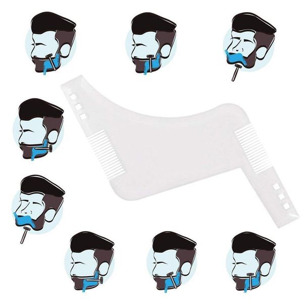 

beard style comb multi-functional men moustache moulding styling tools template brush hair beard template