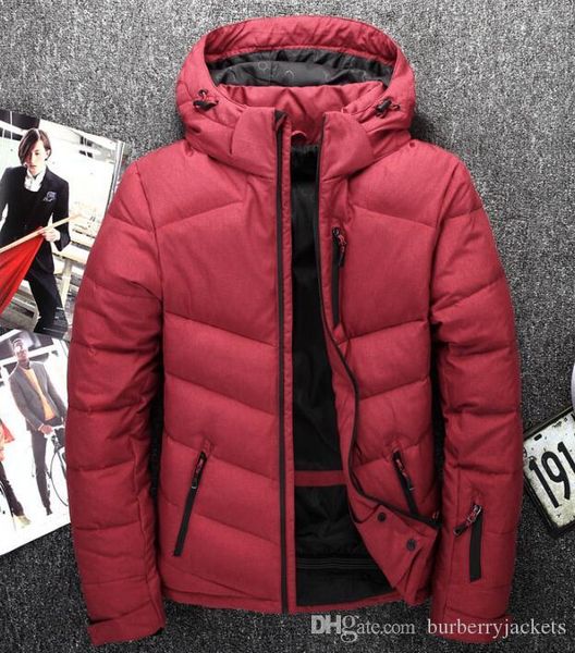 

new style men winter jackets north coats warm down jacket outdoor hooded men's face down parkas 8187, Black