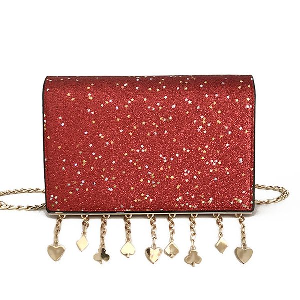 

women handbag leather luxury handbags women bags designer flap chain tassel design sequin shoulder bag bolsa ins female new