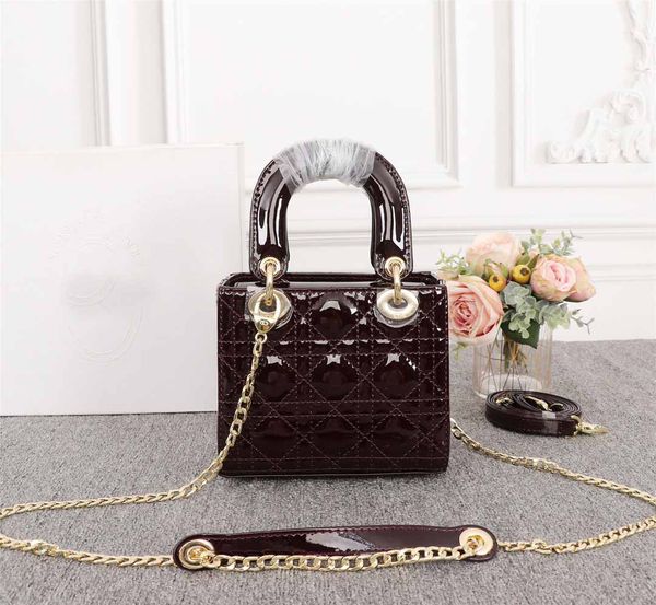 

New ea on fa hion women houlder lady bag female vintage patent leather 17cm for female