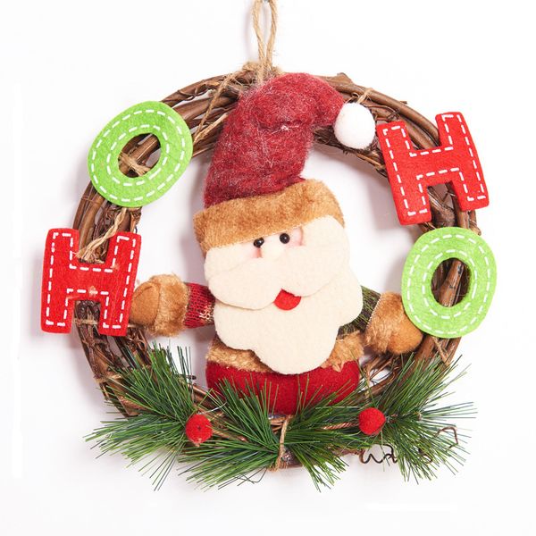 Hot Sell New Design Old Man Snowman Elk Shop Door Hanging Christmas Wreath Decorative Making Supplies Clearance Christmas Decorations Commercial