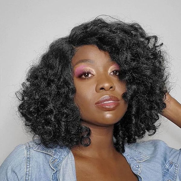 

360 lace frontal human hair wig with baby hair short bob glueless brazilian for black women remy pre pluck natural hairline, Black;brown