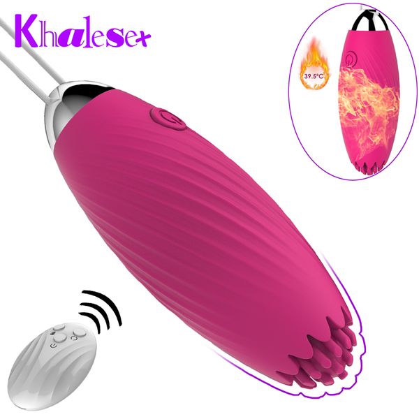 Khalesex яйцо Вибратор беспроводного пульта дистанционного Мощный 7-режим USB аккумуляторной Вибрации Tight упражнение влагалище Секс игрушка для женщин Y191216