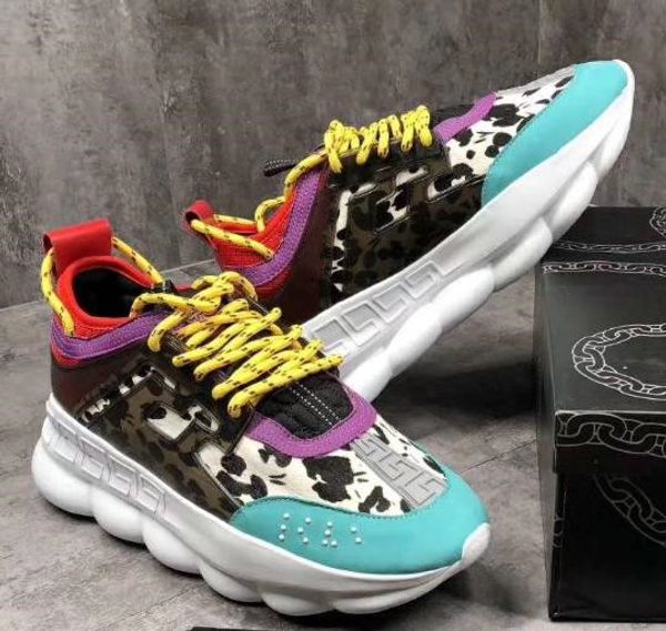 

2018 Chain Reaction кроссовки все цвета черная кожа высокого качества кроссовки дизайнер