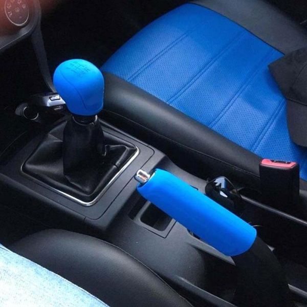 

collars handbrake grip car hand brake covers case durable car-styling manual car silicone gear head shift knob cover gear shift