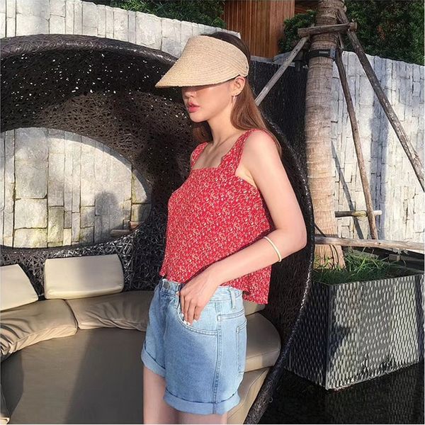 

lafite female straw straw summer chic empty hat flower metal label elastic buckle large eaves sun hat, Blue;gray