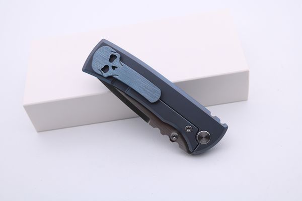 

Smke Ножи Redencion 229 Изготовленный На Заказ Карманный Складной Нож D2 Лезвие Синий Анодированный Титан Ручка Выживания Тактические Ножи Открытый Инструменты