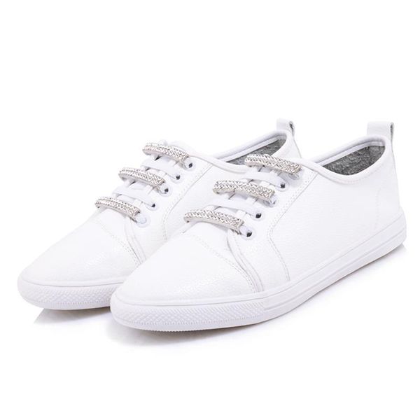 

handmade shoes new casual women flats round toe platform crystal lace up footwear fashion spring handmade girl white shoes, Red;white