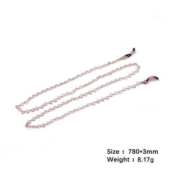 

skyrim fashion eye glasses sunglasses spectacles chain holder cord lanyard stars shape reading non-slip hanging glasses chain, Silver