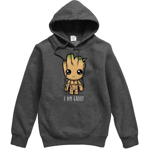 

i am groot movie series printed male hoodies hoody csaual hip hop mens pullover funny streetwear hipster tracksuit top, Black