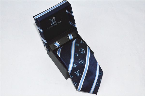 

2019 designer men silk ties fashion mens neck ties luxurious brand letter tie with box business leisure for gifts ship, Blue;purple