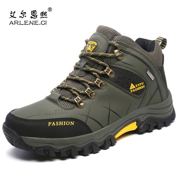 

outdoor sport men hiking shoes travel fishing climbing shoes autumn winter man anti-skid comfortable trekking boots plus velvet