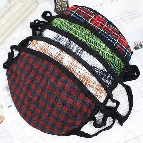 

men women mouth face masks anti dust air pollution respirator protective mouth mask plaid striped breathable breather mask d31402
