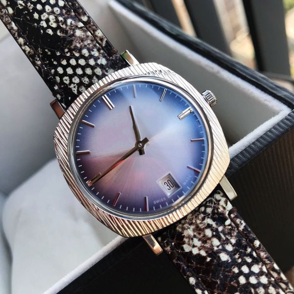 

men watches quartz movement 35mm leather band men 50m waterproof wristwatches sapphire crystal wristwatches, Slivery;brown