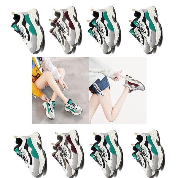 

non-brand fashion women men old dad shoes white grey red green breathable net comfortable trainer designer sneakers 35-40