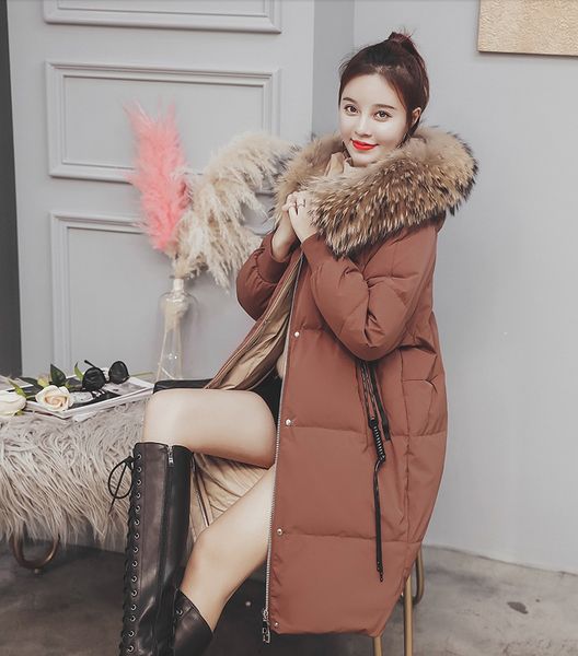 

2019 new style women's winter down jacket cotton-padded clothes korean-style loose cotton overcoat female winter mid-length down, Blue;black