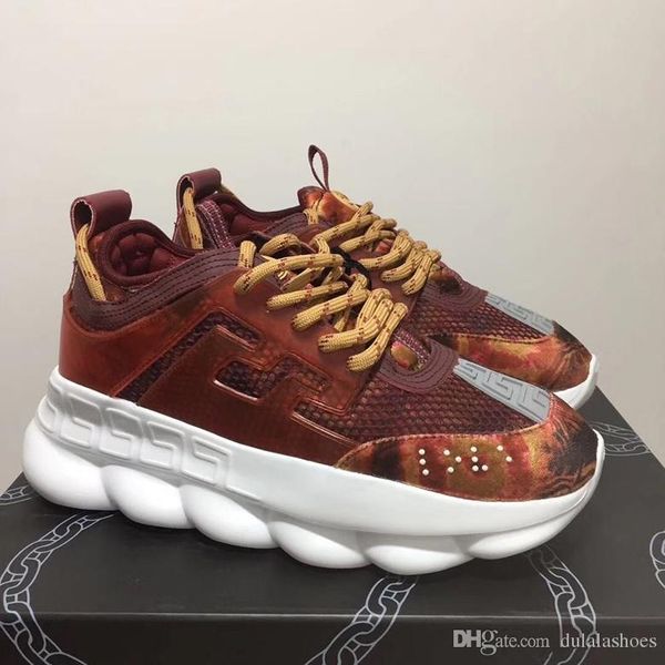 

Newest Designer Chain Reaction Sneakers Mens Women sport fashion Shoes Trainer Lightweight link-embossed sole with dust bag box