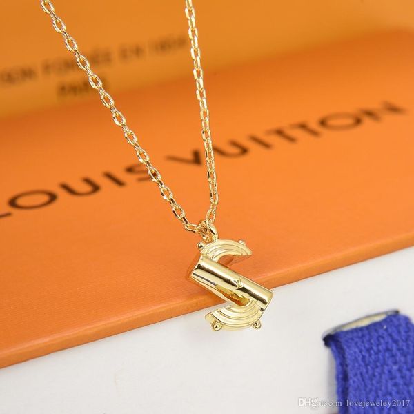 

luxury designer jewelry women necklaces 26 letters pendant necklaces high-end gold chain elegant necklace with alphabet, Silver