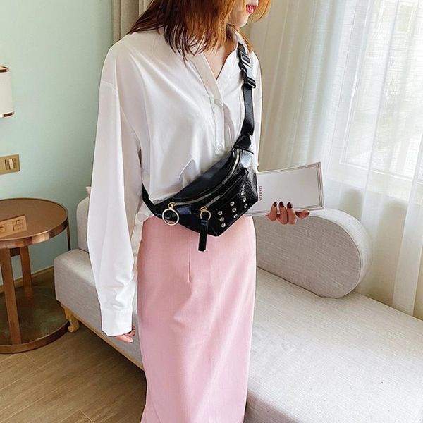 

повседневная искусственная кожа грудь сумки женщины алмаз талия уличная одежда повседневная курьерские пакеты уличная одежда курьерские паке